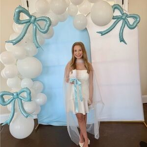 Bridal shower dress and cape